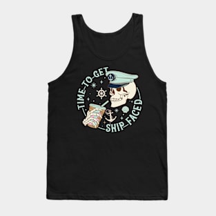 Time to Get Ship Faced Boat Captain Gift For men Women Tank Top